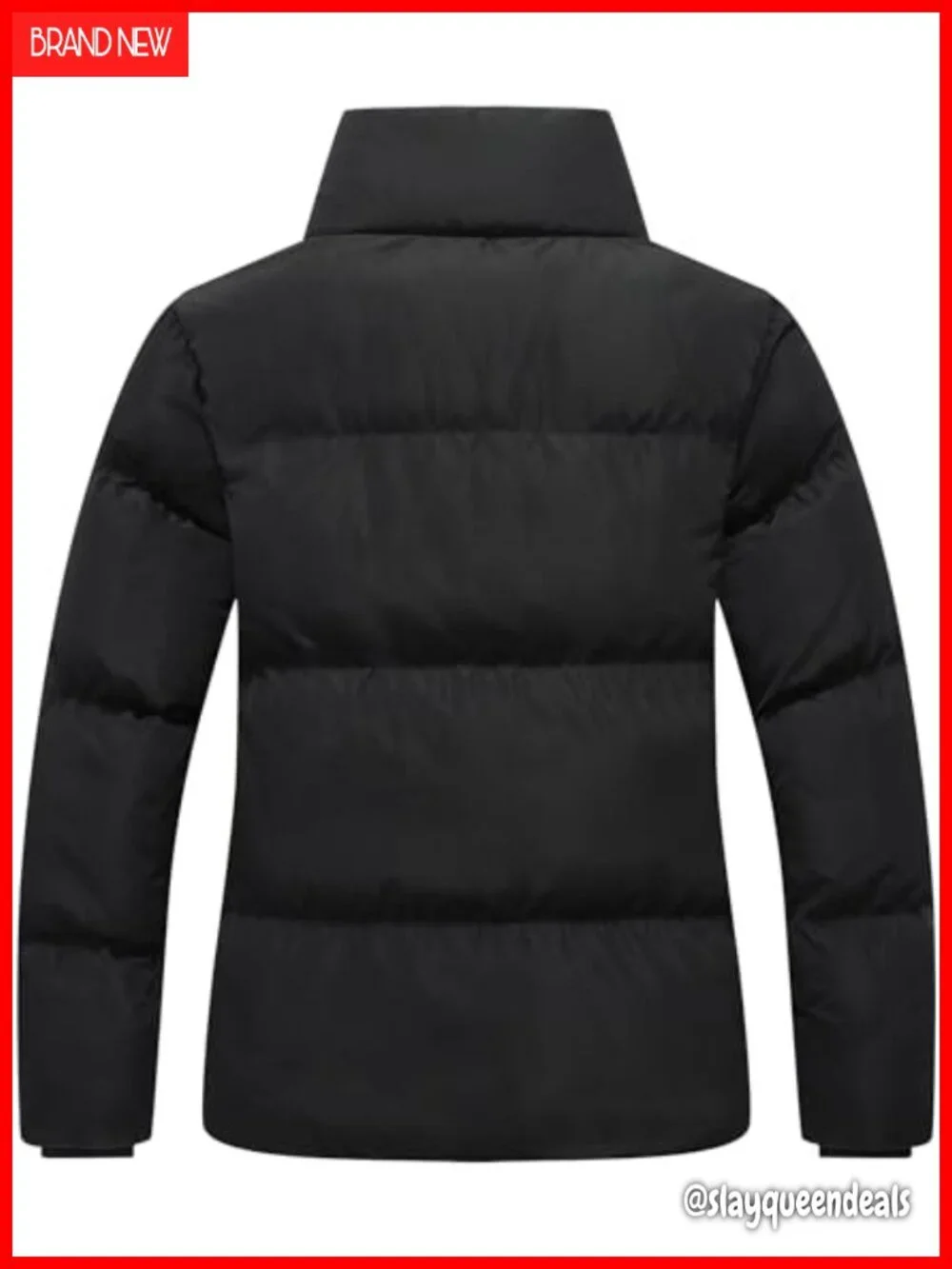 Winter Down Jacket Waterproof Puffer Coat Full-Zip Parka Long Sleeve Outerwear